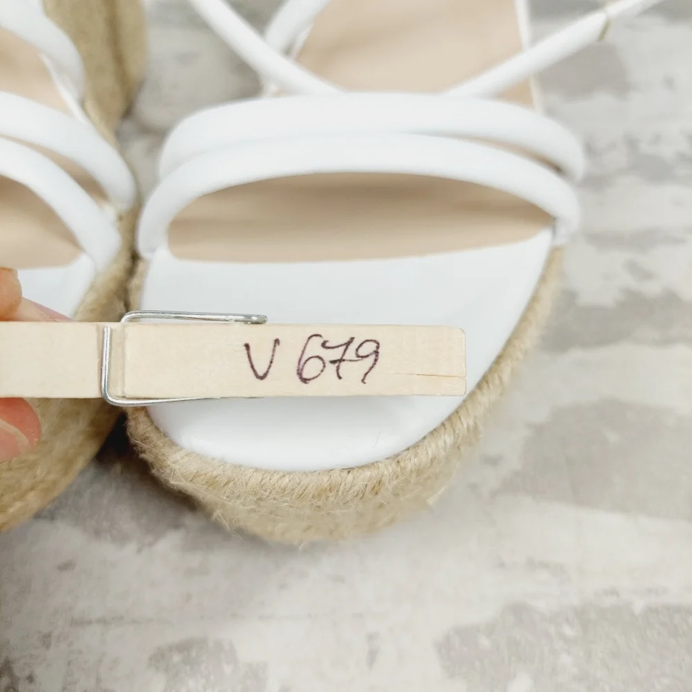 NEW BP White Cohan Espadrille Wedge Strappy Sandals V679 - Picture 13 of 13